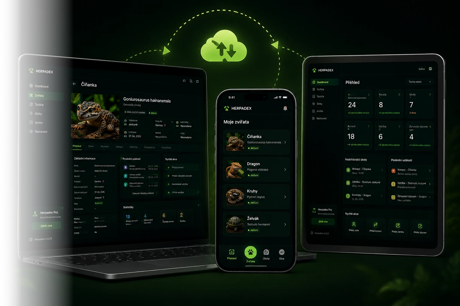 Herpadex app on desktop and mobile